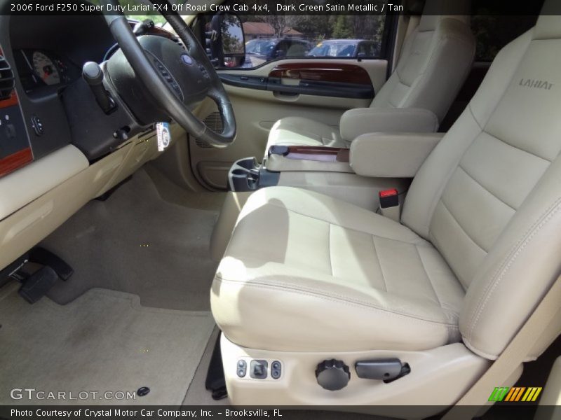 Dark Green Satin Metallic / Tan 2006 Ford F250 Super Duty Lariat FX4 Off Road Crew Cab 4x4