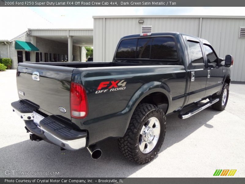 Dark Green Satin Metallic / Tan 2006 Ford F250 Super Duty Lariat FX4 Off Road Crew Cab 4x4