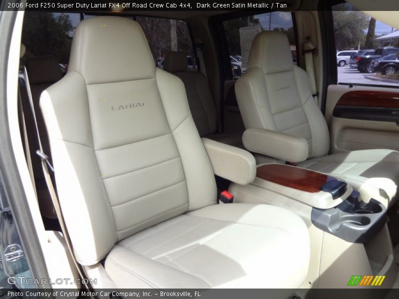Dark Green Satin Metallic / Tan 2006 Ford F250 Super Duty Lariat FX4 Off Road Crew Cab 4x4