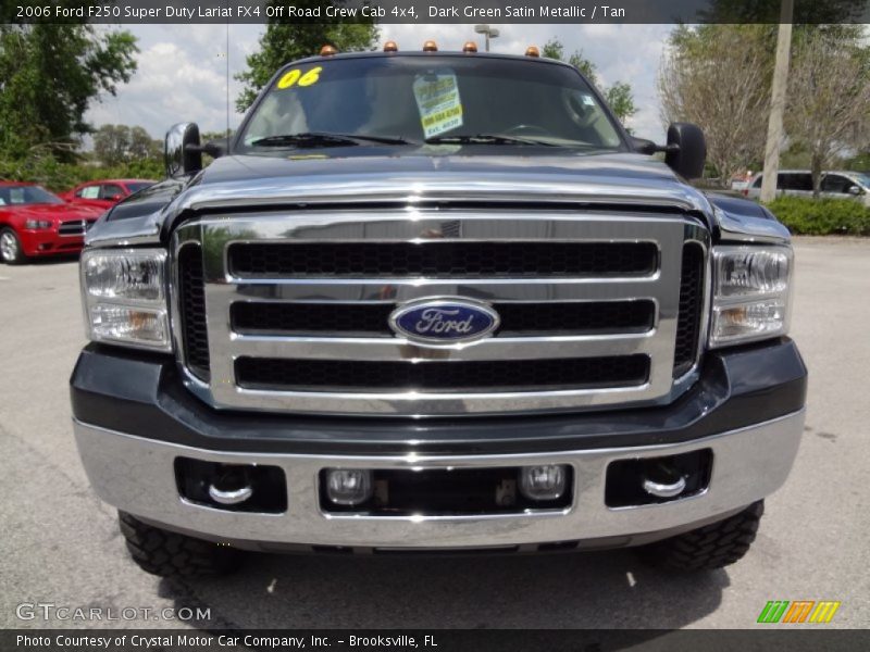 Dark Green Satin Metallic / Tan 2006 Ford F250 Super Duty Lariat FX4 Off Road Crew Cab 4x4