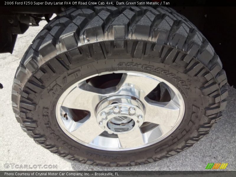 Dark Green Satin Metallic / Tan 2006 Ford F250 Super Duty Lariat FX4 Off Road Crew Cab 4x4