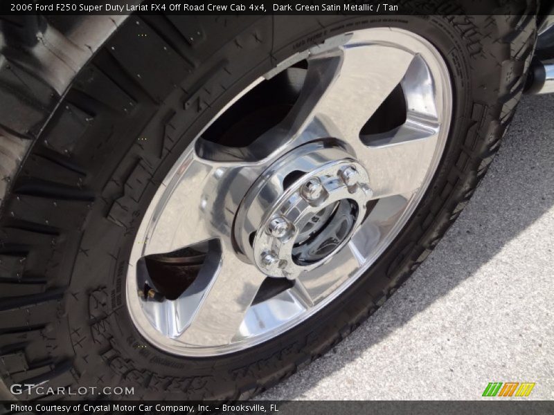 Dark Green Satin Metallic / Tan 2006 Ford F250 Super Duty Lariat FX4 Off Road Crew Cab 4x4