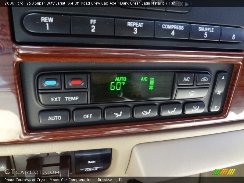 Dark Green Satin Metallic / Tan 2006 Ford F250 Super Duty Lariat FX4 Off Road Crew Cab 4x4