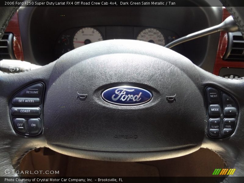 Dark Green Satin Metallic / Tan 2006 Ford F250 Super Duty Lariat FX4 Off Road Crew Cab 4x4