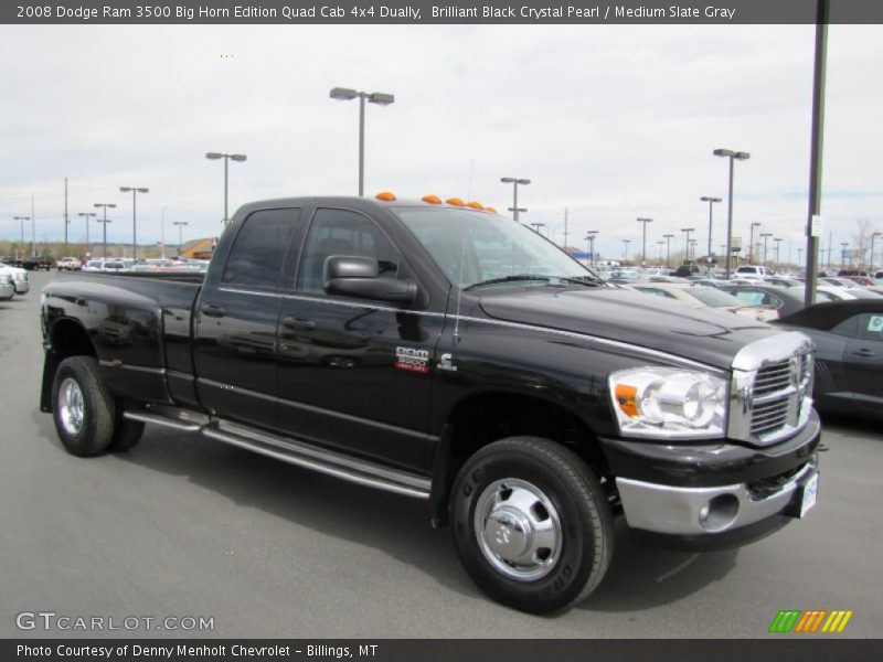 Brilliant Black Crystal Pearl / Medium Slate Gray 2008 Dodge Ram 3500 Big Horn Edition Quad Cab 4x4 Dually