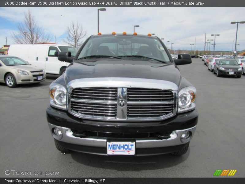 Brilliant Black Crystal Pearl / Medium Slate Gray 2008 Dodge Ram 3500 Big Horn Edition Quad Cab 4x4 Dually