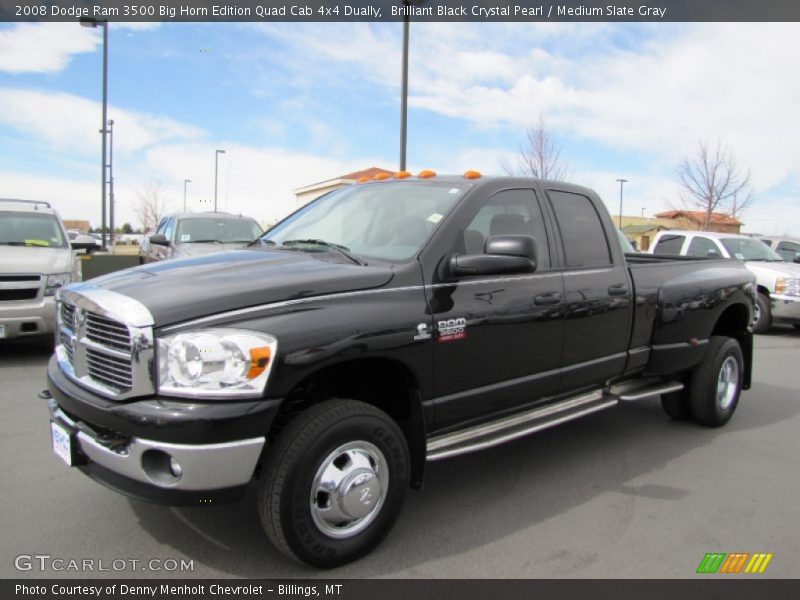 Brilliant Black Crystal Pearl / Medium Slate Gray 2008 Dodge Ram 3500 Big Horn Edition Quad Cab 4x4 Dually