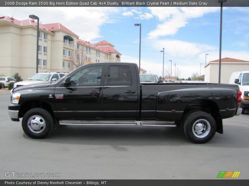 Brilliant Black Crystal Pearl / Medium Slate Gray 2008 Dodge Ram 3500 Big Horn Edition Quad Cab 4x4 Dually