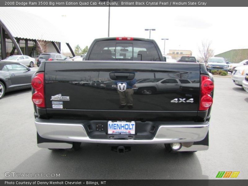 Brilliant Black Crystal Pearl / Medium Slate Gray 2008 Dodge Ram 3500 Big Horn Edition Quad Cab 4x4 Dually