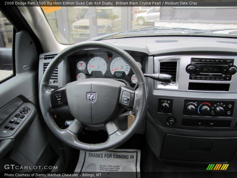 Brilliant Black Crystal Pearl / Medium Slate Gray 2008 Dodge Ram 3500 Big Horn Edition Quad Cab 4x4 Dually