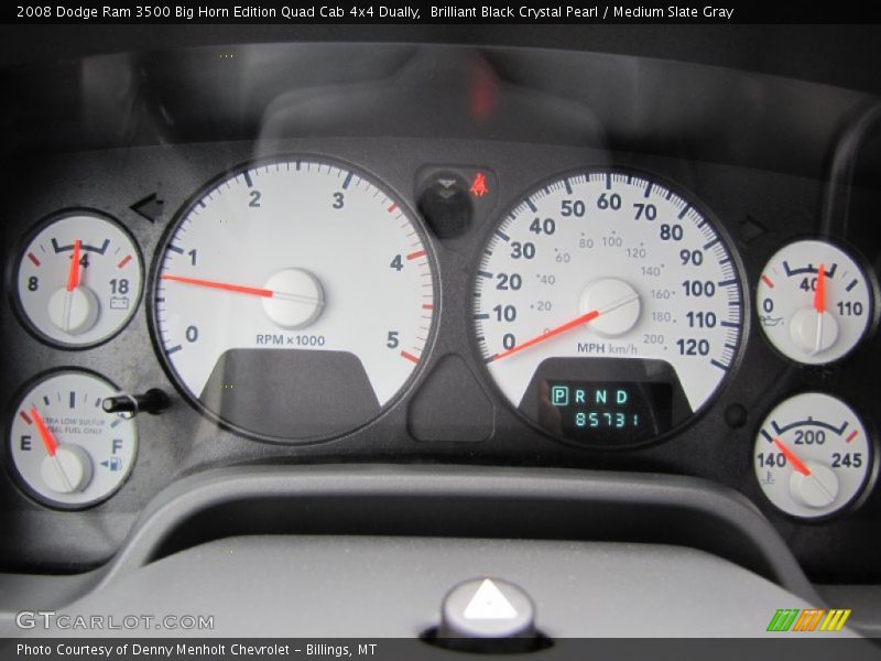 Brilliant Black Crystal Pearl / Medium Slate Gray 2008 Dodge Ram 3500 Big Horn Edition Quad Cab 4x4 Dually