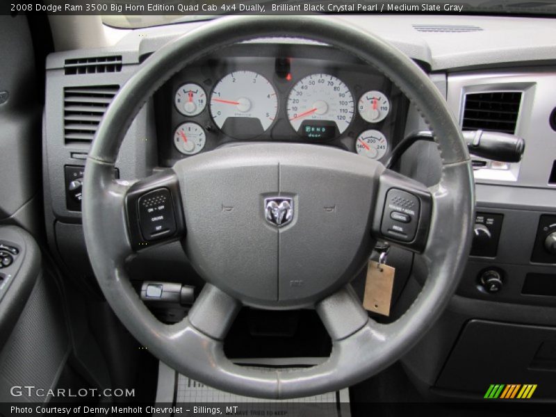 Brilliant Black Crystal Pearl / Medium Slate Gray 2008 Dodge Ram 3500 Big Horn Edition Quad Cab 4x4 Dually