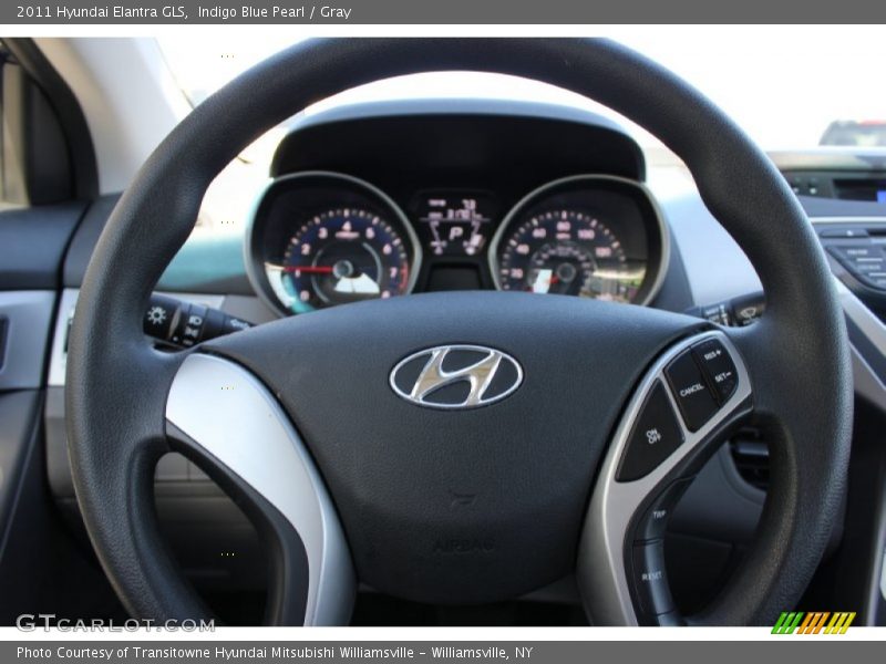 Indigo Blue Pearl / Gray 2011 Hyundai Elantra GLS