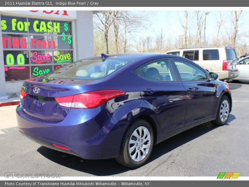 Indigo Blue Pearl / Gray 2011 Hyundai Elantra GLS