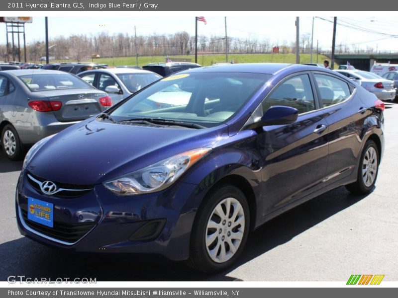 Indigo Blue Pearl / Gray 2011 Hyundai Elantra GLS