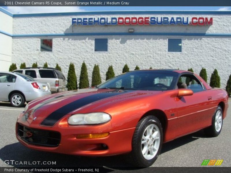 Sunset Orange Metallic / Medium Gray 2001 Chevrolet Camaro RS Coupe