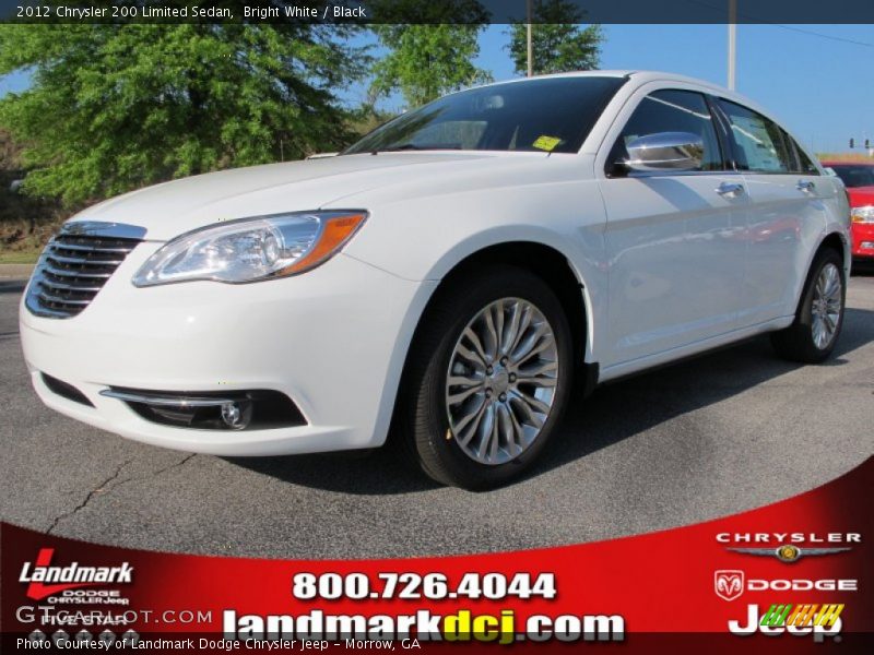 Bright White / Black 2012 Chrysler 200 Limited Sedan