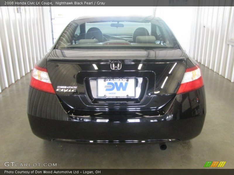 Nighthawk Black Pearl / Gray 2008 Honda Civic LX Coupe