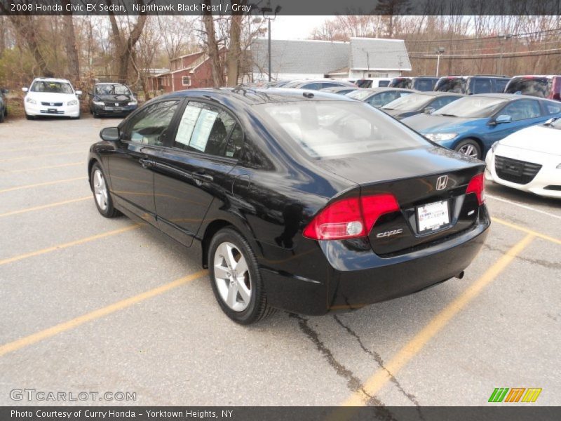 Nighthawk Black Pearl / Gray 2008 Honda Civic EX Sedan