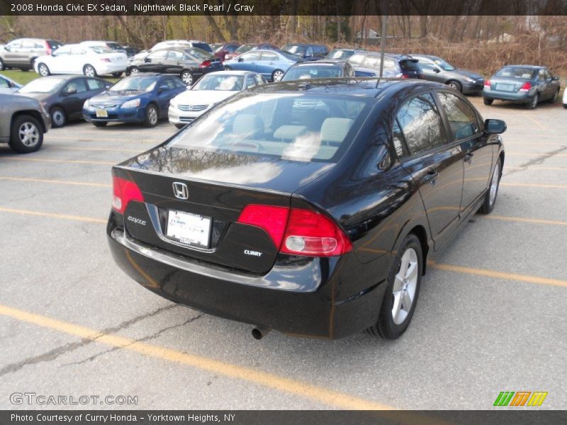 Nighthawk Black Pearl / Gray 2008 Honda Civic EX Sedan