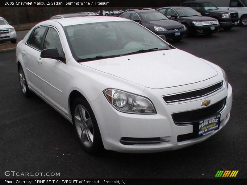 Summit White / Titanium 2009 Chevrolet Malibu LS Sedan