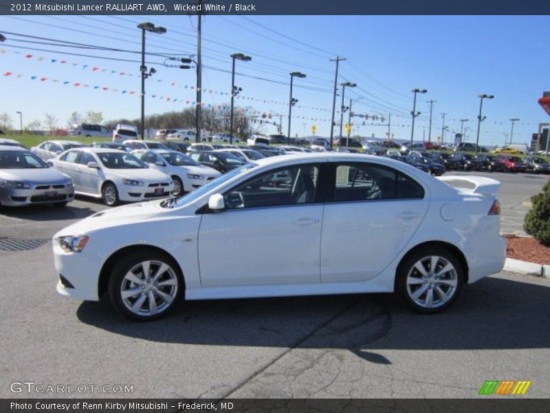 Wicked White / Black 2012 Mitsubishi Lancer RALLIART AWD