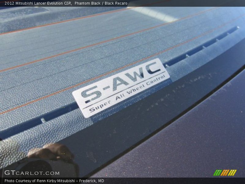 Phantom Black / Black Recaro 2012 Mitsubishi Lancer Evolution GSR
