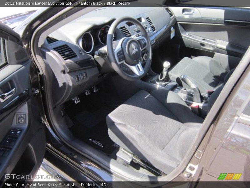 Phantom Black / Black Recaro 2012 Mitsubishi Lancer Evolution GSR