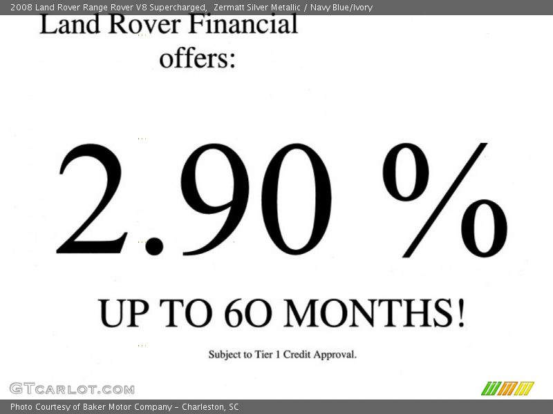 Zermatt Silver Metallic / Navy Blue/Ivory 2008 Land Rover Range Rover V8 Supercharged