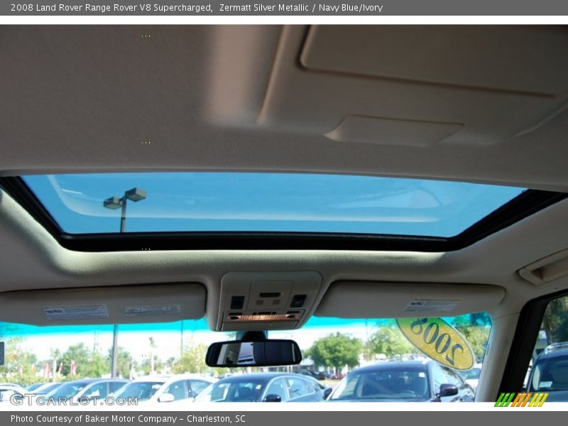 Zermatt Silver Metallic / Navy Blue/Ivory 2008 Land Rover Range Rover V8 Supercharged