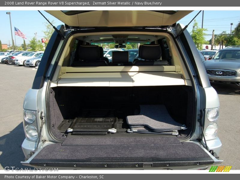 Zermatt Silver Metallic / Navy Blue/Ivory 2008 Land Rover Range Rover V8 Supercharged