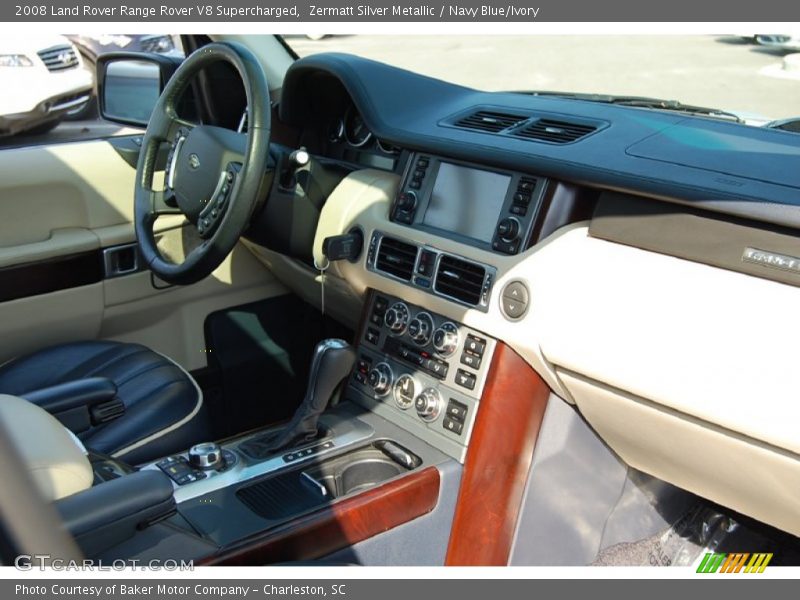 Zermatt Silver Metallic / Navy Blue/Ivory 2008 Land Rover Range Rover V8 Supercharged