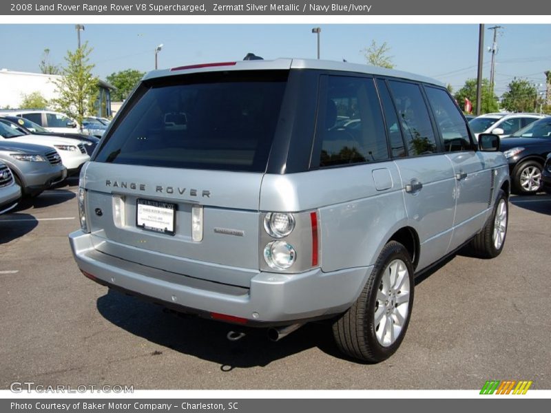 Zermatt Silver Metallic / Navy Blue/Ivory 2008 Land Rover Range Rover V8 Supercharged