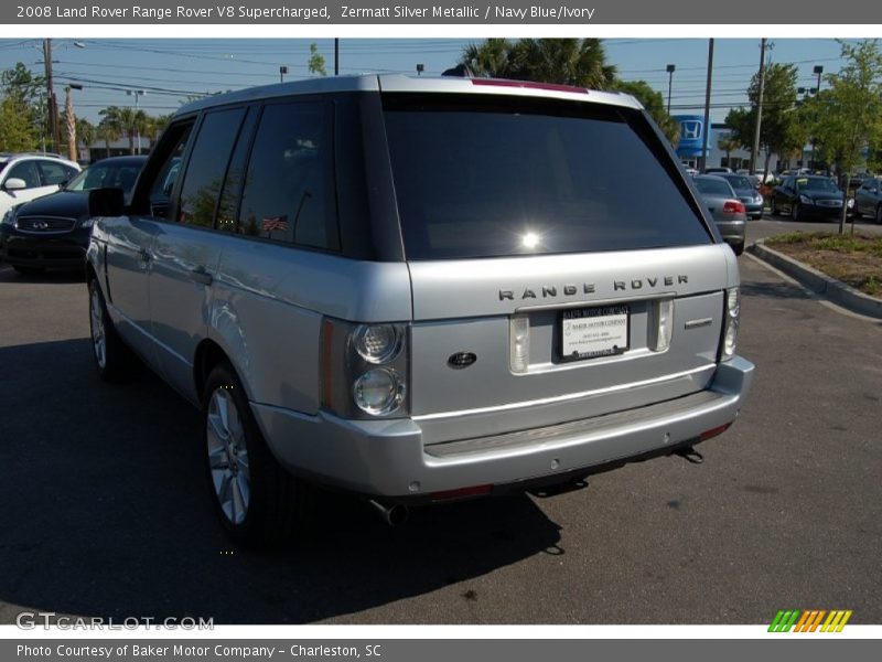 Zermatt Silver Metallic / Navy Blue/Ivory 2008 Land Rover Range Rover V8 Supercharged