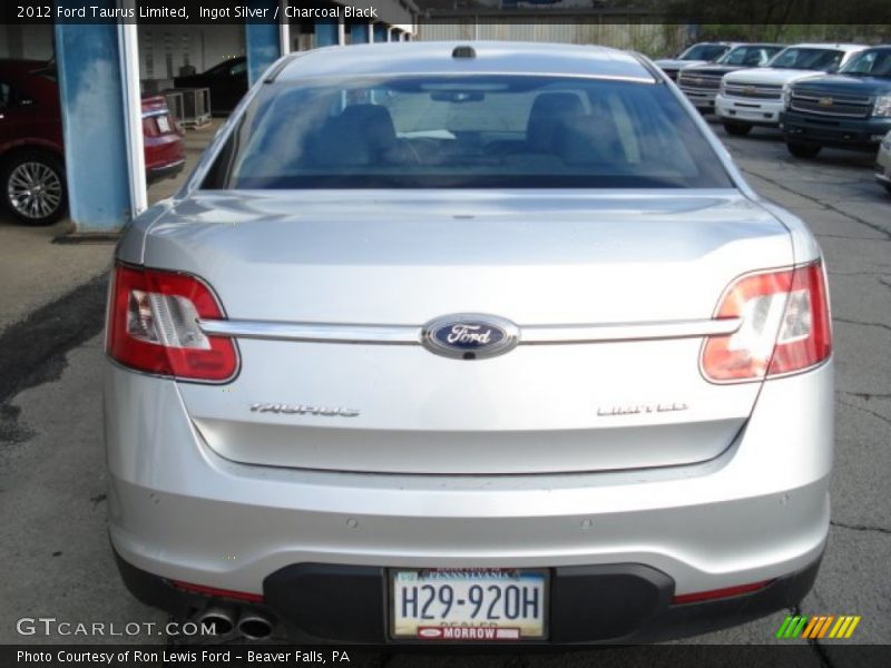 Ingot Silver / Charcoal Black 2012 Ford Taurus Limited