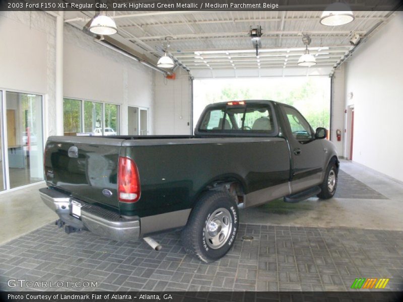 Dark Highland Green Metallic / Medium Parchment Beige 2003 Ford F150 XLT Regular Cab