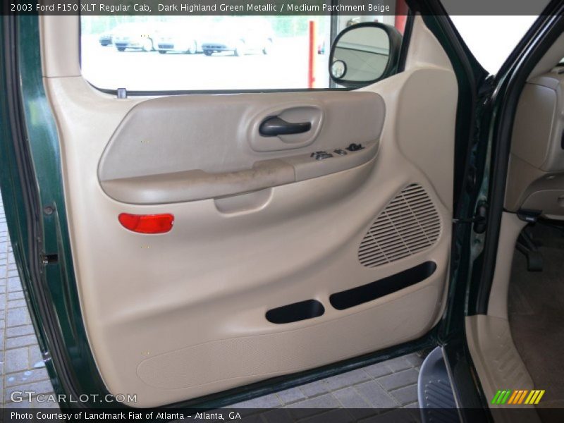 Dark Highland Green Metallic / Medium Parchment Beige 2003 Ford F150 XLT Regular Cab