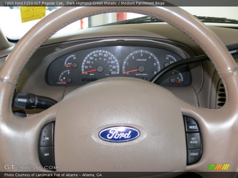 Dark Highland Green Metallic / Medium Parchment Beige 2003 Ford F150 XLT Regular Cab