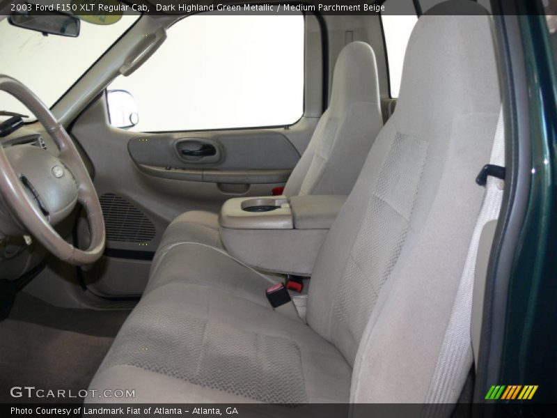 Dark Highland Green Metallic / Medium Parchment Beige 2003 Ford F150 XLT Regular Cab