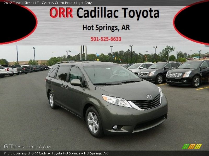 Cypress Green Pearl / Light Gray 2012 Toyota Sienna LE