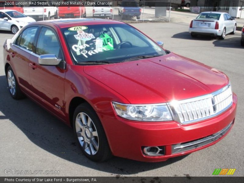 Vivid Red Metallic / Dark Charcoal 2008 Lincoln MKZ Sedan