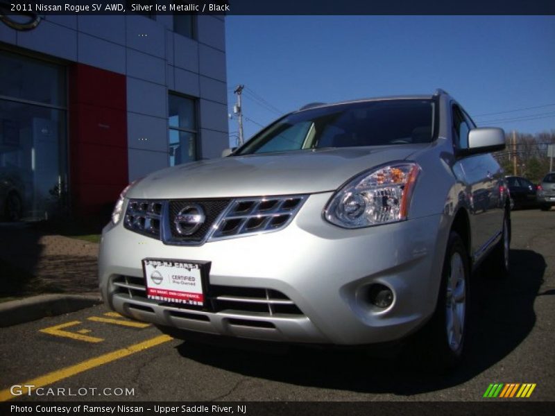 Silver Ice Metallic / Black 2011 Nissan Rogue SV AWD