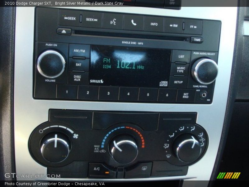 Bright Silver Metallic / Dark Slate Gray 2010 Dodge Charger SXT