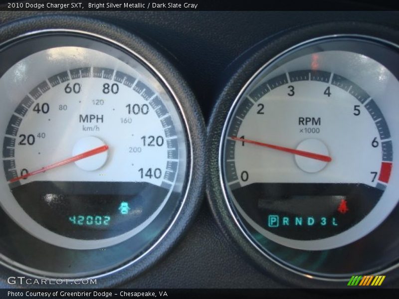 Bright Silver Metallic / Dark Slate Gray 2010 Dodge Charger SXT
