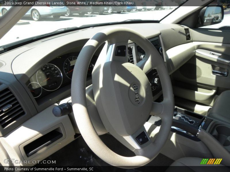 Stone White / Medium Khaki/Dark Khaki 2009 Jeep Grand Cherokee Laredo
