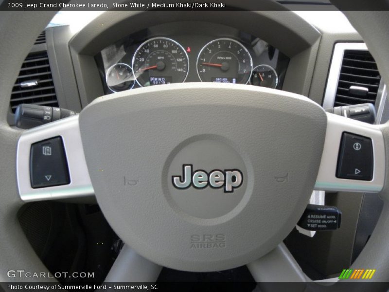 Stone White / Medium Khaki/Dark Khaki 2009 Jeep Grand Cherokee Laredo