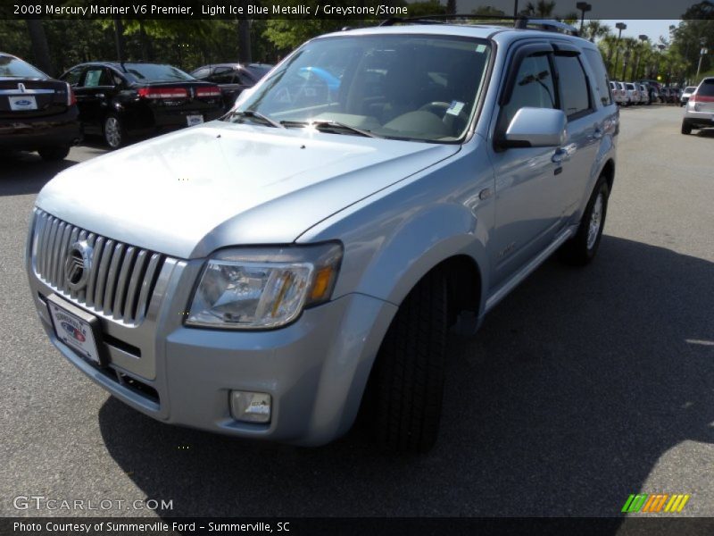 Light Ice Blue Metallic / Greystone/Stone 2008 Mercury Mariner V6 Premier