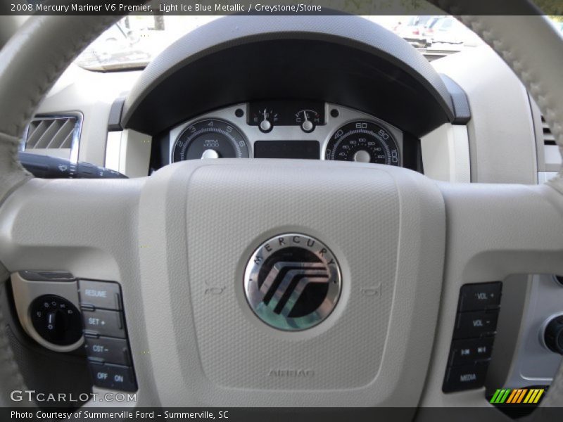 Light Ice Blue Metallic / Greystone/Stone 2008 Mercury Mariner V6 Premier