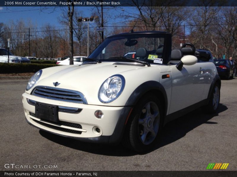 Pepper White / Black/Panther Black 2006 Mini Cooper Convertible