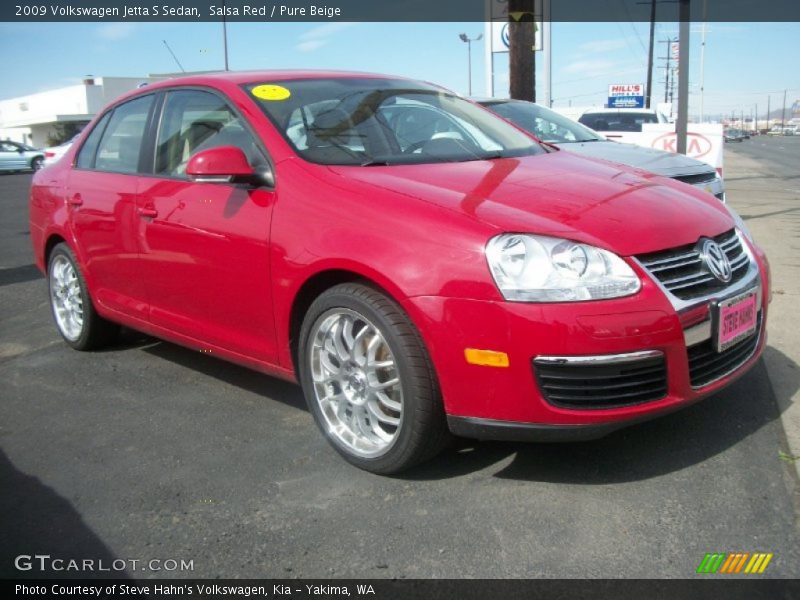 Salsa Red / Pure Beige 2009 Volkswagen Jetta S Sedan